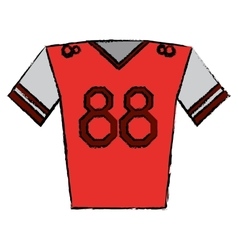 Drawing Red Jersey Player American Football