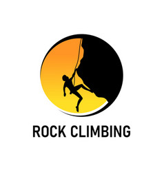 Rock Climbing Flat Style Logo