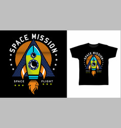 Rocket Mission Cartoon Tshirt Concept Design