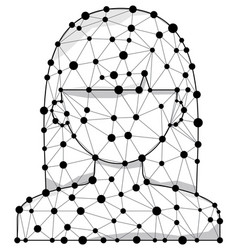 Wireframe Polygon Human Face - Digital Woman Head