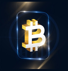 3d Bitcoin Logo Symbol With Light Effect