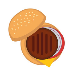 Burger Top View Flat Icon