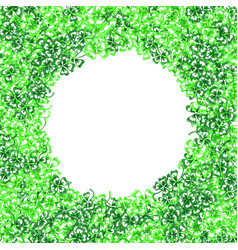 Doodle Green Clover Shamrock Circle Frame Border