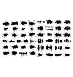 Ink Splatter Set Black And White Dirty Abstract