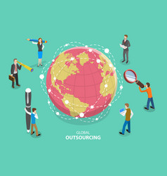 Remote managing isometric flat concept Royalty Free Vector