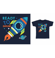 Rocket Explorer Cartoon Tshirt Concept Design