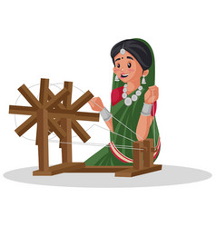 Indian Gujarati Woman Cartoon