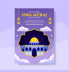 Isra Miraj Invitation Flat Cartoon Hand Drawn