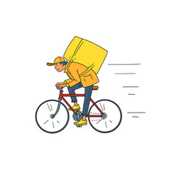 Male Food Courier By Bicycle Online Delivery