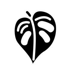 Monstera Tropical Leaf Glyph Icon