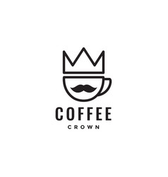 Drink Coffee Cup With Crown King Logo Design