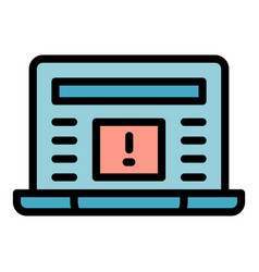 Laptop Virus Alert Icon Flat