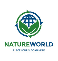 Nature World Logo Template This Design Use Leaf