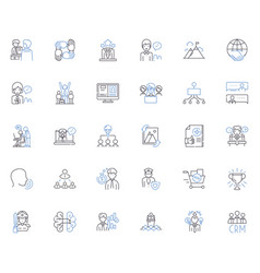 Organizational Behavior Line Icons Collection