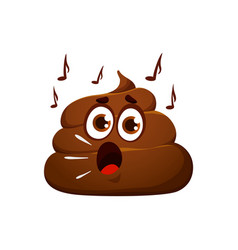 Cartoon Poop Emoji Funny Poo Excrement Singing