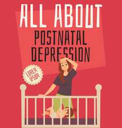 Postnatal Depression Flat Concept Tired