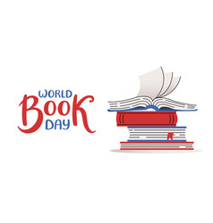 World Book Day Web Banner Open Book Stack