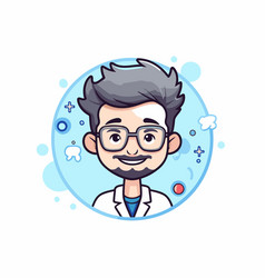 Cartoon Doctor Character In Circle Medical