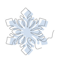 Continuous One Line Drawing Of Snowflake