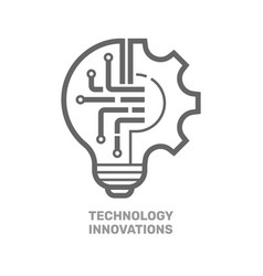 Innovation Technology Icon Light Bulb And Cog