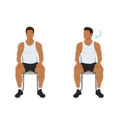 Man Doing Chair Seated Neck Turns Or Head