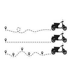 Moped Icon Dotted Line Path With Start Point