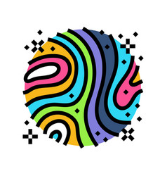 Psychedelic Visuals Rave Retro Color Icon