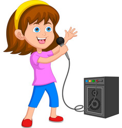 Cartoon Little Girl Singing