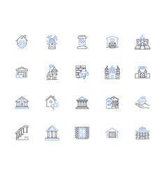 Commercial Property Line Icons Collection