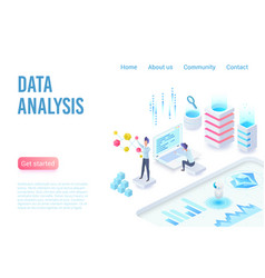 Data analysis process big data concept 3d Vector Image