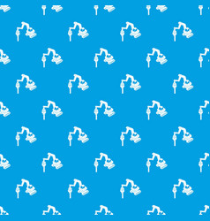 Medium Drill Truck Pattern Seamless Blue