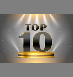 Top 10 Shiny Golden Podium Award Background