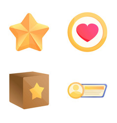 User Review Icons Set Cartoon Product