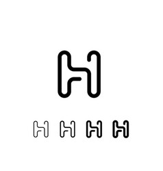 Digital Tech Font Rounded Wire Alphabet Letter H