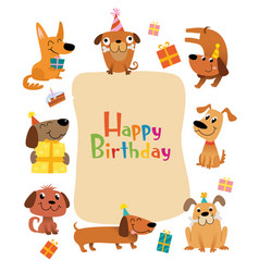 Funny Cartoon Dogs For Birthday Card