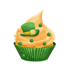 St Patricks Day Cupcake Green Hat And Clover