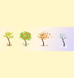 Seasons Tree In Four Stages - Spring Summer