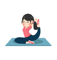 Cute Woman Exercising Doing Yoga