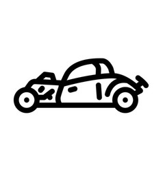 Hot Rod Car Line Icon