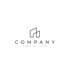 Minimal Building Office Line Logo Design