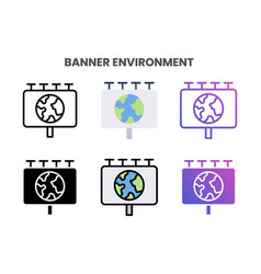 Banner Environment Icons With Different Styles