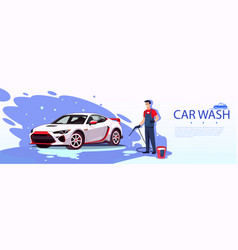 Car Wash Business Employee Cleaning White Luxury