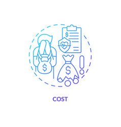 Cost Blue Gradient Concept Icon