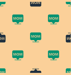 Green And Black Speech Bubble Mom Icon Isolated