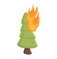 Wildfire Fir Tree Icon Cartoon Style