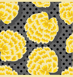 Yellow Large Peonies Modern Seamless Patter