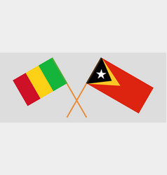 Crossed Flags Of East Timor And Mali