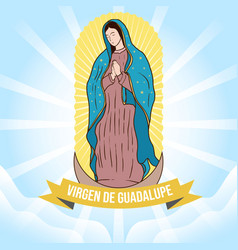 Hand Drawn Flat Design Virgen De Guadalupe