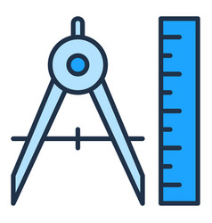 Ruler And Compass Mathematics Tools Concept Blue