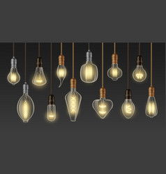 Incandescent Lamps Vintage Glowing 3d Realistic